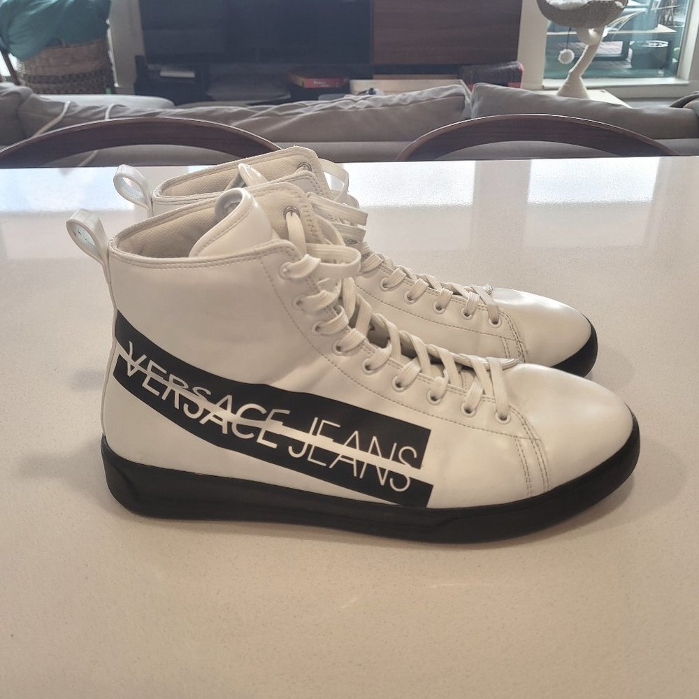 White leather Versace Jeans High Tops